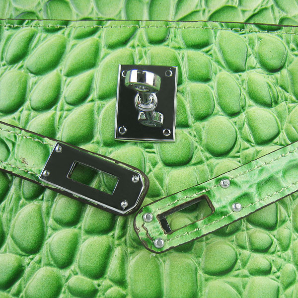 AAA Hermes Kelly 22 CM Stone Veins Leather Handbag Light Green H008 On Sale